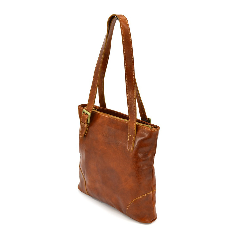 Elegant large leather shopper bag with organizer