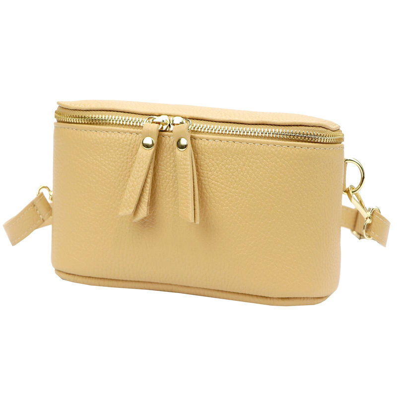 Women's elegant leather waist bag crossbody bag