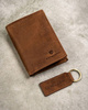 Leather wallet & key ring set PETERSON PTN SET-M-1542