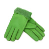 Five-finger leather insulated gloves