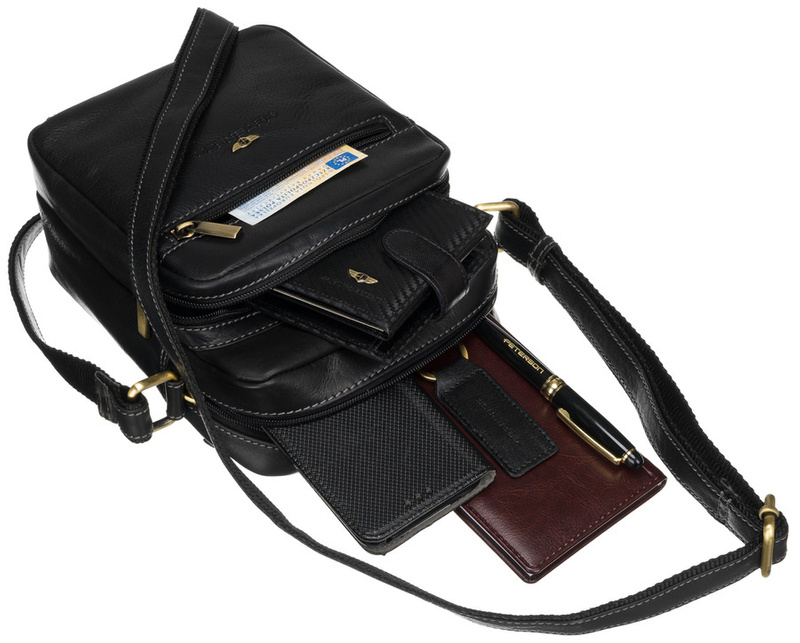 Herren Echtleder Tasche Peterson PTN TB-011-COM