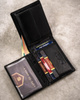 Leather wallet+key ring set PETERSON PTN SET-M-N003-GVT