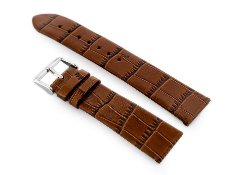 W57 leather watch strap - dark brown - 22mm