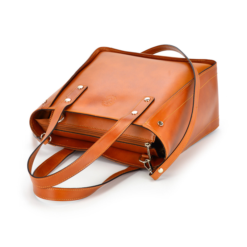 Large shoulder bag women's leather shopperbag