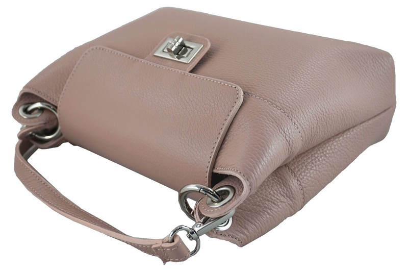 Torebka damska skórzana crossbody - Brązowa jasna 