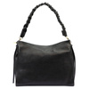 Leather women's handbag with decorative handle LUKA