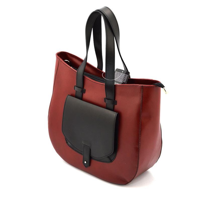 Leather shoulder bag large women's shopperbag