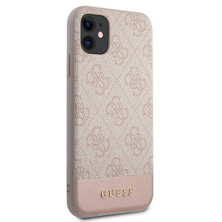 Guess GUHCN61G4GLPI iPhone 11 6,1" / Xr różowy/pink hard case 4G Stripe Collection