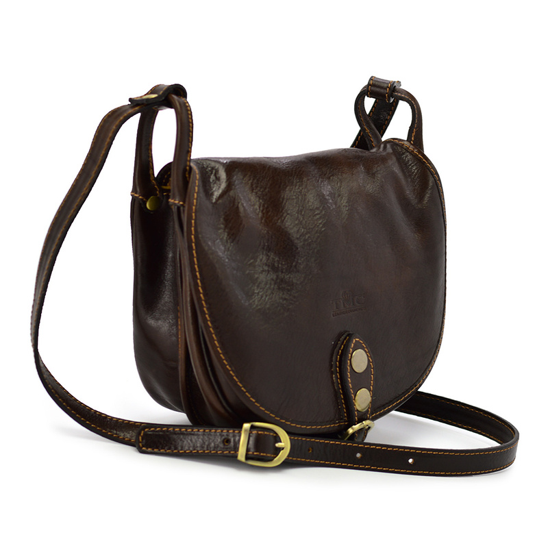 Small Leather Messenger Bag for Women in Retro Style