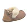 Comfortable women's leather slippers with fur