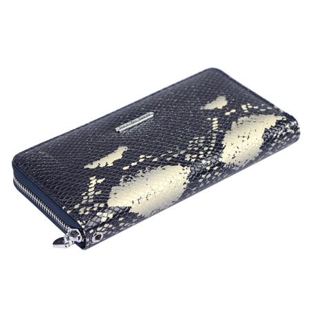 Women's large stylish wallet with snakeskin pattern