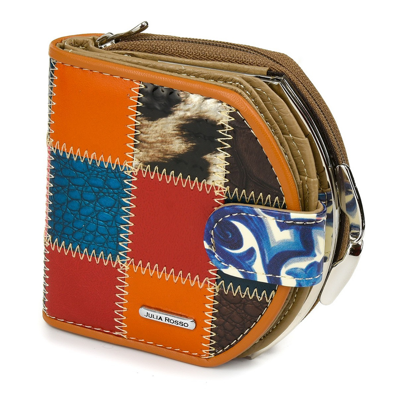 JULIA ROSSO Patchwork Leder Brieftasche RFiD Box M99