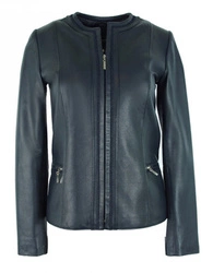 Stylish fashionable Bukowski leather jacket with pleats