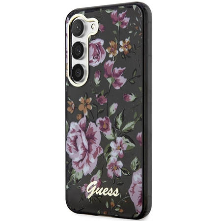 Guess GUHCS23MHCFWSK S23+ S916 czarny/black hardcase Flower Collection