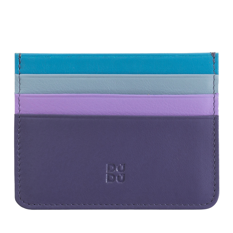 Credit card holder multicolor by DUDU made in soft calfskin Nappa leather with 6 pockets. Ultra slim design, only 4 mm, and unique lightness