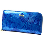 Large patent leather women's wallet with butterflies Gregorio