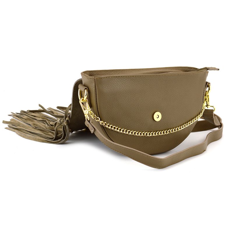 Vera Pelle leather crossbody bag with tassels