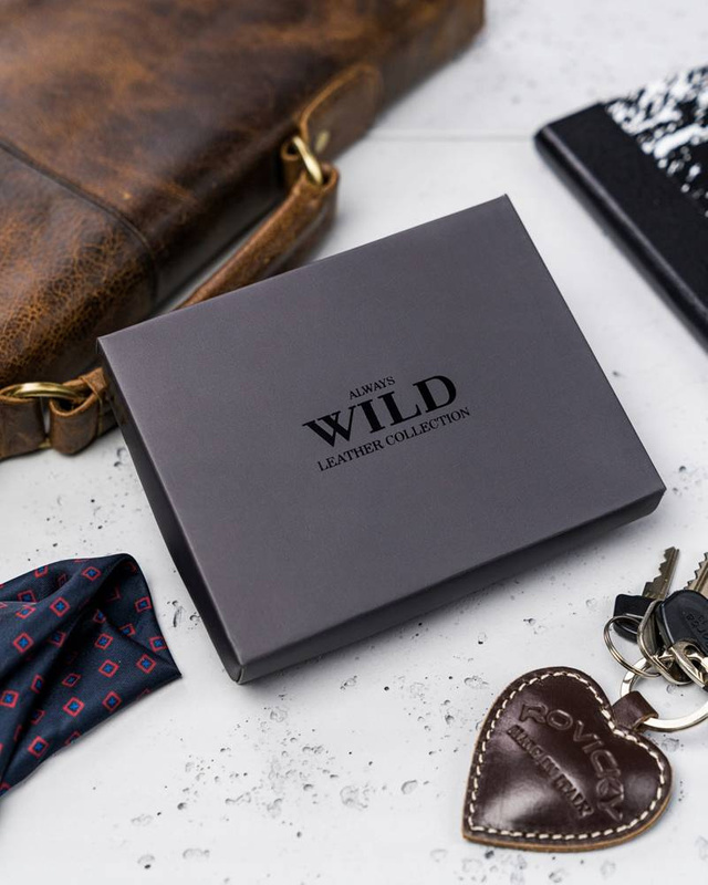 Men's genuine leather wallet Wild N992L-P-CHM RFID