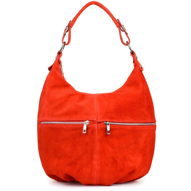 Red Vera Pelle suede A4 leather handbag bag K51