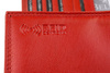 Women's leather wallet large horizontal with earworm RFiD red BELTIMORE 038