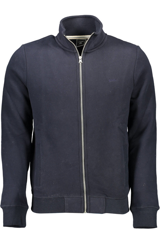 SUPERDRY MEN&#39;S BLUE SWEATSHIRT WITH ZIP