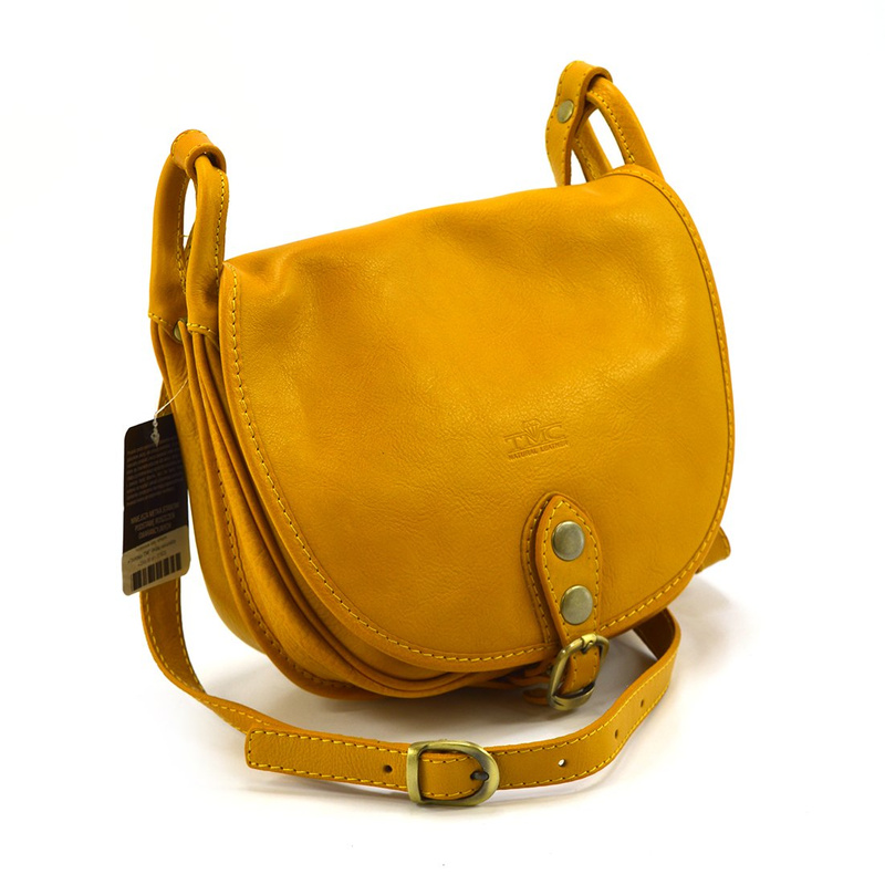 Small Leather Messenger Bag for Women in Retro Style