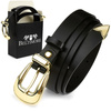 BELTIMORE D52 leather women's gold cowgirl belt : Colors - black, Strap size - r.105-120 cm