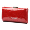 Patent leather large women's wallet with leaves