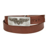 Beltimore leather men's brown wide belt W26 : Colors - brown, beige, Strap size - r.115-130 cm