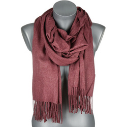 Maroon Cotton large women's scarf fringed shawl RE-19