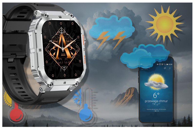 SMARTWATCH MĘSKI Gravity GT6-5 - WYKONYWANIE POŁĄCZEŃ, MONITOR SNU (sg020e)