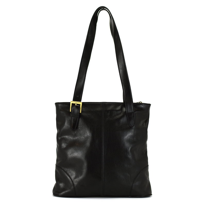 Elegant large leather shopper bag with organizer