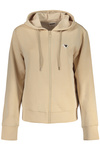 GUESS JEANS WOMEN&#39;S ZIP-UP SWEATSHIRT BEIGE