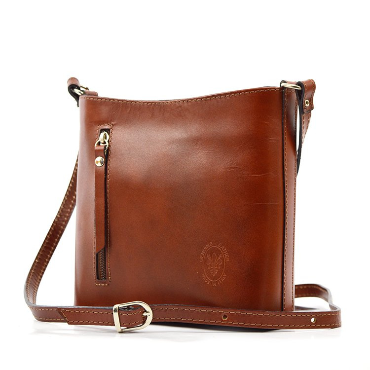 Leather, roomy women's shoulder messenger bag