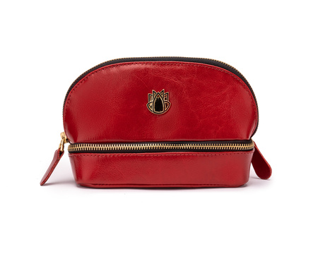 Elegant genuine leather women's beauty bag FK02 Solier red