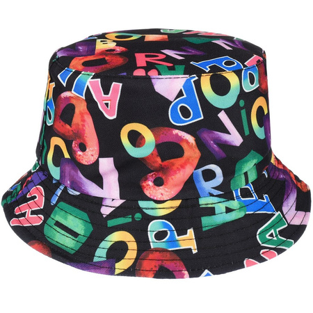 Captions on black double-sided children's bucket hat KAP-MD