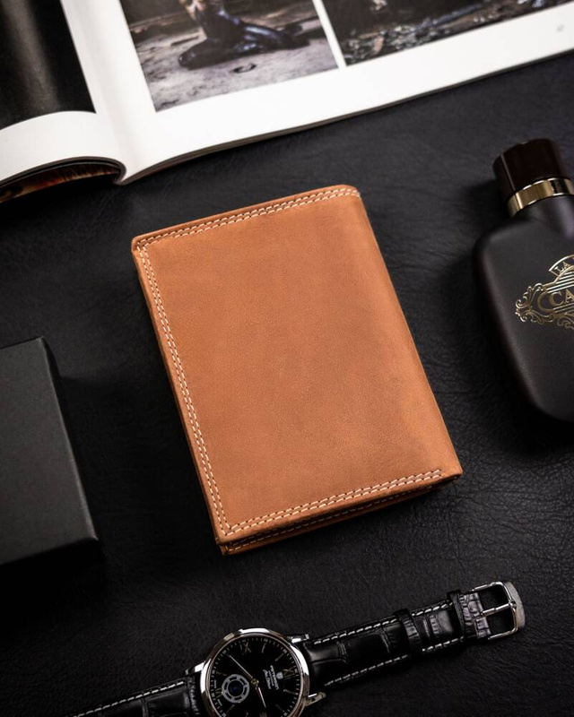 Men's genuine leather wallet Wild ANIMALS N4-CHM FISH