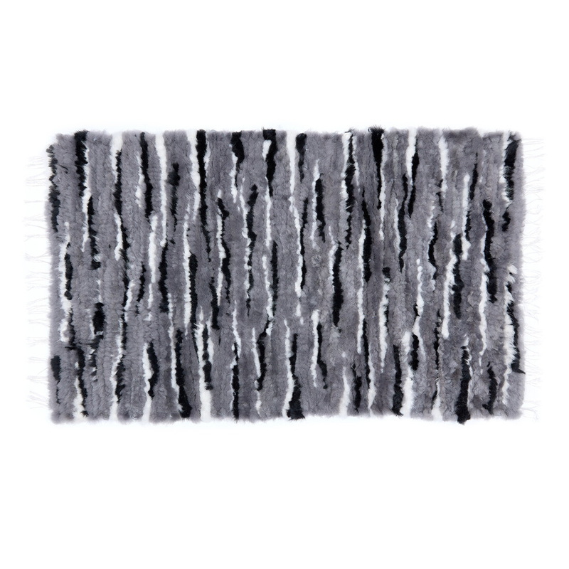 Woven sheepskin fur rug, zero waste