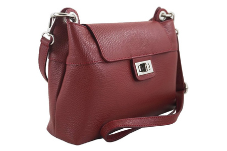 Torebka damska skórzana crossbody - Czerwona 