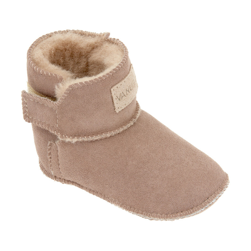 KIKO children's leather slip-on insulated slippers