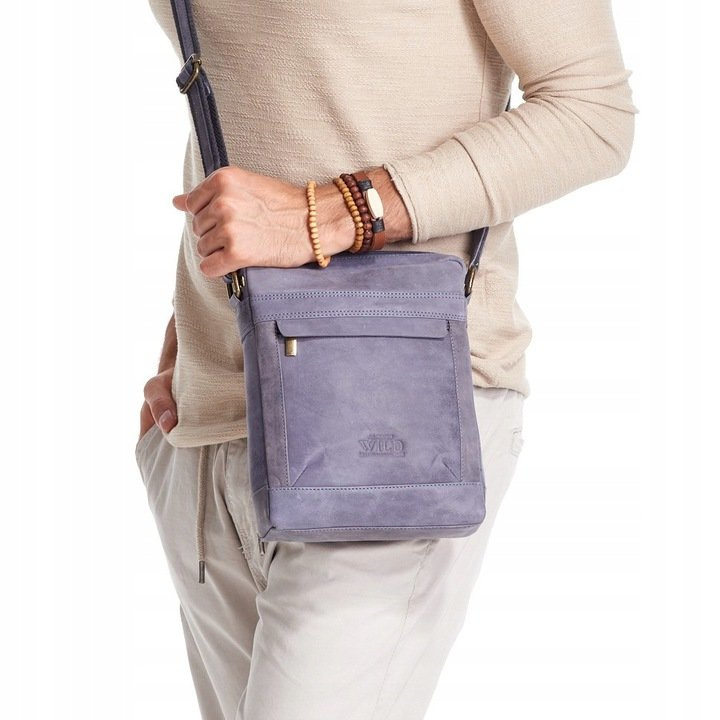 Leather city bag, messenger for men, Always Wild