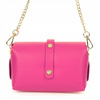 PINK SMALL ITALIAN LEATHER WOMEN'S EVENING COCKTAIL HANDBAG ON CHAIN P45