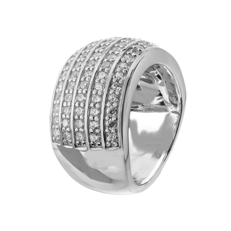 Women's stylish ring with zircons TI SENTO