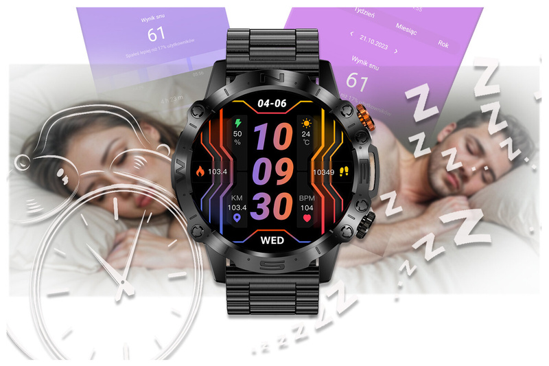 SMARTWATCH MĘSKI GRAVITY GT20-2 - AMOLED, DODATKOWY PASEK (sg024b)