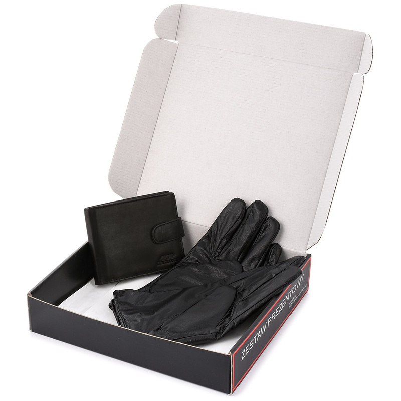 Beltimore T84 men's black leather wallet glove level set : Colors - black, Glove size - S/M