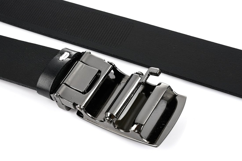 Beltimore leather men's black automatic belt A55 : Colors - black, Strap size - r.115-130 cm