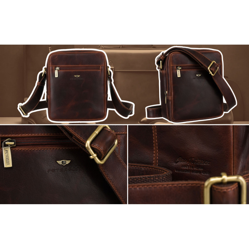 Leather bag PETERSON PTN TB-709-WAX