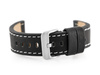 W48 leather watch strap - PREMIUM - black/white - 20mm