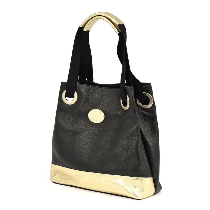 Roomy women's leather shopper shoulder bag