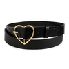 Beltimore leather belt Blamra Fashionable heart D63: colors - black, stripes - r. 105-120 cm